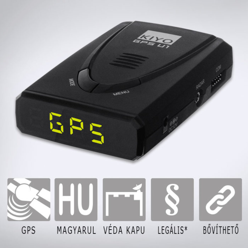 Kiyo GPS-U1 GPS Detektor műszerfalra felrakható alapkészülék
