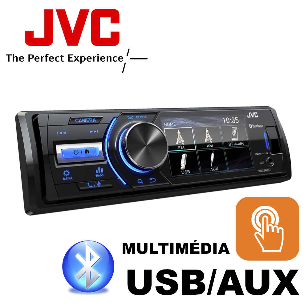 JVC KD-X560BT Mechanika nélküli Bluetooth Multimédiás Fejegység 1 DIN-es méretű autórádió helyére