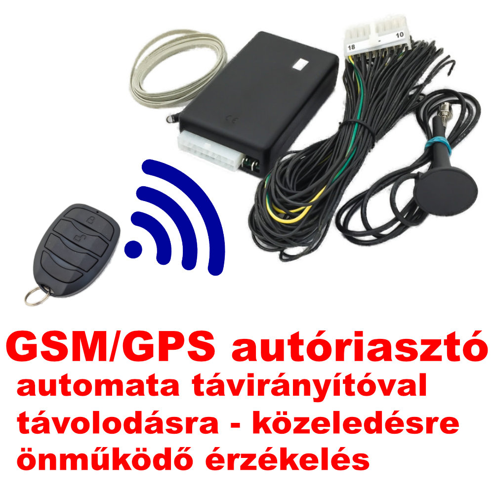 GSMA-30 Kulcsnélküli nyitású GPS autóriasztó közeledésre távolodásra automatikus távirányítóval